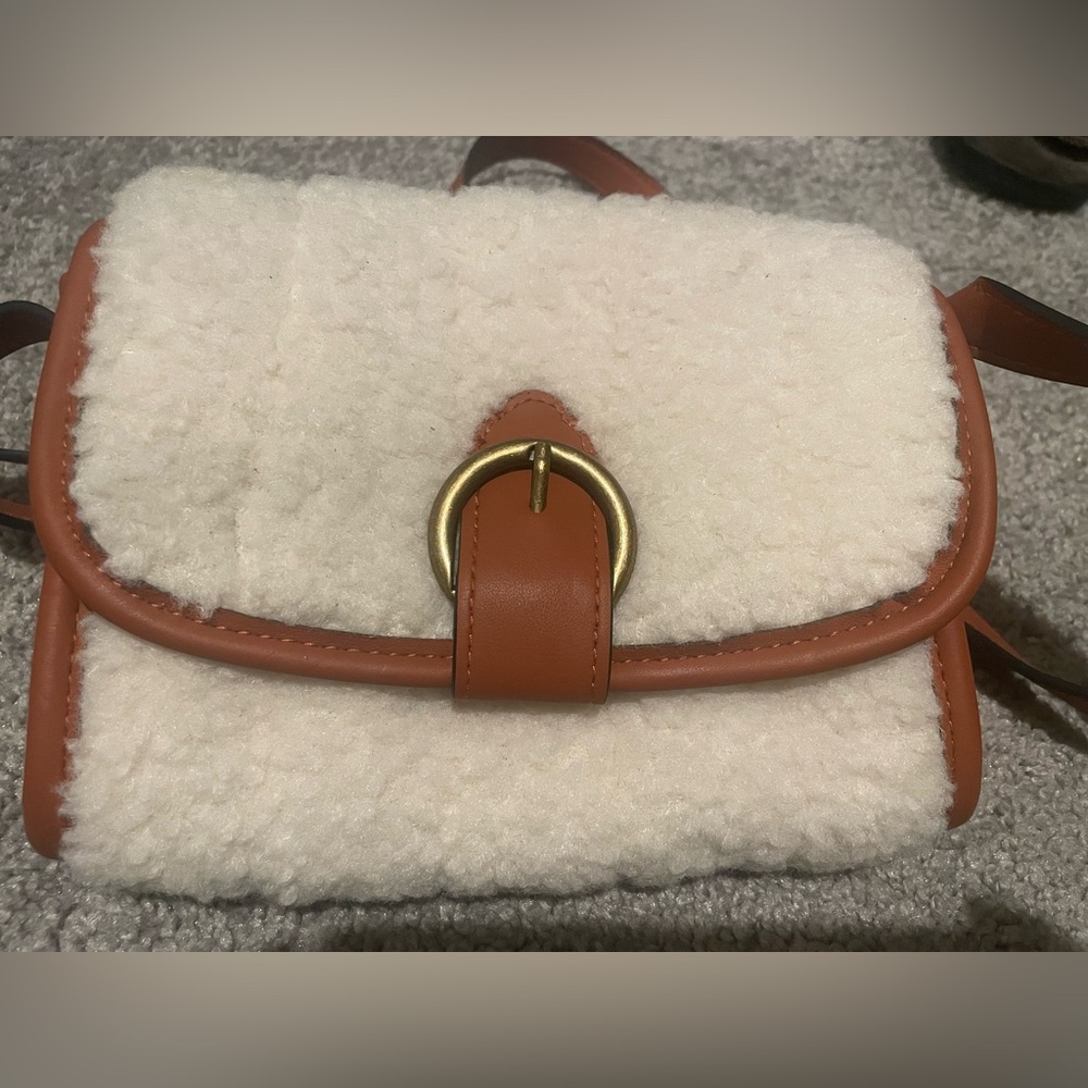 Faux Fur Purse - White